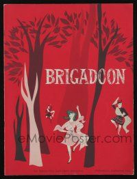 9d705 BRIGADOON stage play souvenir program book '54 Lerner & Loewe, great cover art!