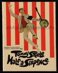 9d797 HALF A SIXPENCE souvenir program book '67 McGinnis art of Tommy Steele w/ banjo, H.G. Wells