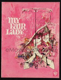 9d873 MY FAIR LADY souvenir program book '64 art of Audrey Hepburn & Rex Harrison by Bob Peak!