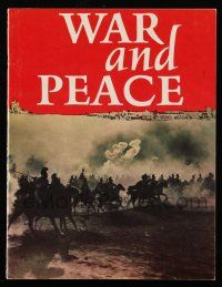 9d986 WAR & PEACE English souvenir program book 1966 Sergei Bondarchuck Russian version, Leo Tolstoy