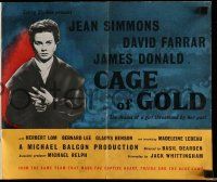 9d482 CAGE OF GOLD English pressbook '51 Jean Simmons blackmailed & accused of bigamy by husband!