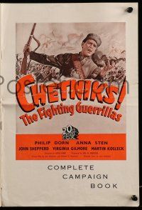 9d493 CHETNIKS English pressbook '43 Philip Dorn, Anna Sten, fighting guerrillas in World War II!