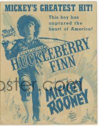 9d269 ADVENTURES OF HUCKLEBERRY FINN herald '39 young Mickey Rooney as Mark Twain's famous boy!