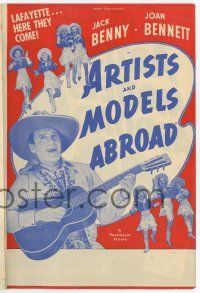 9d277 ARTISTS & MODELS ABROAD herald '38 sexy Joan Bennett & singing cowboy Jack Benny!