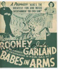 9d281 BABES IN ARMS herald '39 Mickey Rooney, Judy Garland, Busby Berkeley, Hirschfeld art!