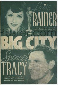 9d290 BIG CITY herald '37 Luise Rainer & Spencer Tracy in a love story to tear your heart-strings!