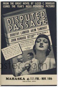 9d323 DISPUTED PASSAGE herald '39 sexy Dorothy Lamour, doctors Akim Tamiroff & John Howard!
