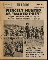 9d394 NAKED PREY herald '65 Cornel Wilde stripped and weaponless in Africa running from killers!