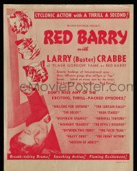 9d417 RED BARRY herald '38 Buster Crabbe & Red Barry in 13 hair-raising chapters, serial!