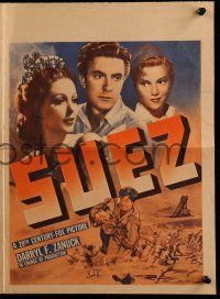 9d442 SUEZ herald '38 Tyrone Power with pretty Loretta Young & Annabella in Egypt!