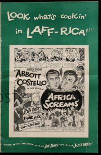9d474 AFRICA SCREAMS pressbook '49 art of natives cooking Bud Abbott & Lou Costello in cauldron!