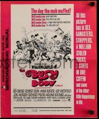 9d480 BUSY BODY pressbook '67 William Castle, great wacky art of entire cast by Frank Frazetta!