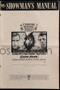 9d489 CAPE FEAR pressbook '62 Gregory Peck, Robert Mitchum, Polly Bergen, film noir!