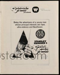 9d497 CLOCKWORK ORANGE pressbook '72 Stanley Kubrick classic, Phillip Castle art, Malcolm McDowell