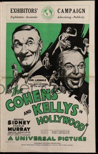 9d499 COHENS & KELLYS IN HOLLYWOOD pressbook '32 art of George Sidney & Charlie Murray w/sexy babes!