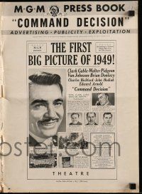 9d502 COMMAND DECISION pressbook '48 Clark Gable, Walter Pidgeon, Van Johnson, Brian Donlevy
