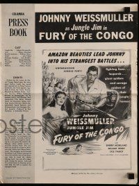 9d517 FURY OF THE CONGO pressbook '51 art of Johnny Weissmuller as Jungle Jim & native women!