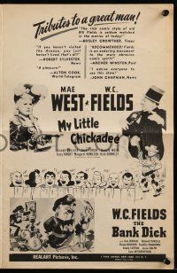 9d573 MY LITTLE CHICKADEE pressbook R48 great images of W.C. Fields & sexy Mae West + cartoon art!