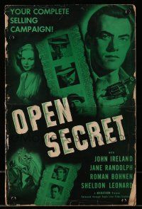 9d591 OPEN SECRET pressbook '48 John Ireland, drama will smash you right between the eyes!