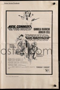 9d592 OPERATION KID BROTHER pressbook '67 little brother Neil Connery in James Bond copy!