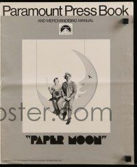 9d597 PAPER MOON pressbook '73 great image of smoking Tatum O'Neal with dad Ryan O'Neal!