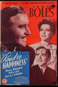 9d618 ROAD TO HAPPINESS pressbook '42 pretty Mona Barrie & John Boles in his greatest love story!
