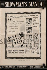 9d621 ROCK PRETTY BABY pressbook '57 Sal Mineo, it's the rock 'n roll sensation of our generation!