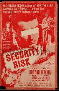 9d630 SECURITY RISK pressbook '54 the terror-ridden story of how the FBI gambled on a hunch!