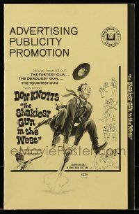 9d634 SHAKIEST GUN IN THE WEST pressbook '68 great wacky cartoon image of Don Knotts!