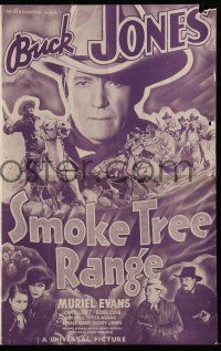 9d642 SMOKE TREE RANGE pressbook '37 great images of cowboy hero Buck Jones & Muriel Evans!