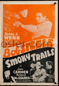 9d643 SMOKY TRAILS pressbook '39 many great images of cowboy hero Bob Steele!