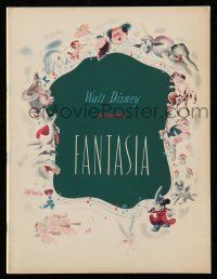 9d751 FANTASIA souvenir program book '42 Mickey Mouse & others, Disney musical cartoon classic!