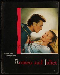 9d919 ROMEO & JULIET English souvenir program book '55 Laurence Harvey, Susan Shentall, Shakespeare