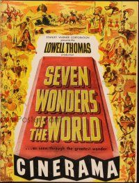 9d933 SEVEN WONDERS OF THE WORLD signed Cinerama souvenir program book '56 by Alan Hale Jr.!