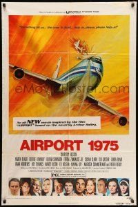 9f028 AIRPORT 1975 big rating style 1sh '74 Charlton Heston, Karen Black, G. Akimoto art!