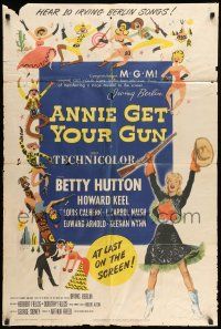 9f042 ANNIE GET YOUR GUN 1sh '50 Betty Hutton as the greatest sharpshooter, Howard Keel