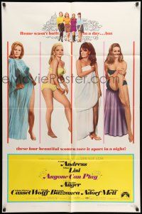 9f046 ANYONE CAN PLAY 1sh '68 sexy Ursula Andress, Virna Lisi, Claudine Auger & Marisa Mell!