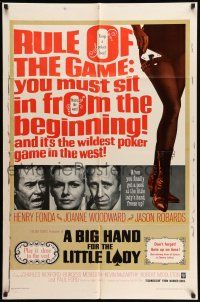 9f087 BIG HAND FOR THE LITTLE LADY 1sh '66 Henry Fonda, Joanne Woodward, wildest poker game!