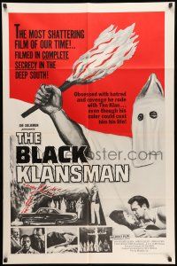 9f095 BLACK KLANSMAN 1sh '66 she had to have his love, I Crossed the Color Line!