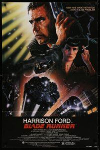 9f101 BLADE RUNNER 1sh '82 Ridley Scott sci-fi classic, art of Harrison Ford by Alvin!