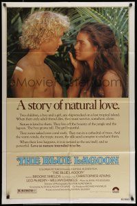9f106 BLUE LAGOON 1sh '80 sexy young Brooke Shields & Christopher Atkins!