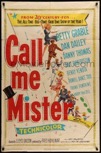 9f126 CALL ME MISTER 1sh '51 Betty Grable, Dan Dailey, big-time good-time show of the year!