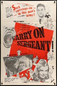 9f134 CARRY ON SERGEANT 1sh '59 Shirley Eaton in a wacky English military comedy!