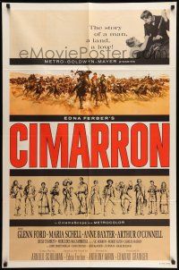 9f147 CIMARRON style A 1sh '60 directed by Anthony Mann, Glenn Ford, Maria Schell!