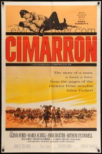 9f148 CIMARRON style B 1sh '60 directed by Anthony Mann, Glenn Ford, Maria Schell!