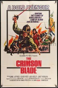 9f167 CRIMSON BLADE 1sh '63 Oliver Reed in a land of blood and betrayal, Hammer!