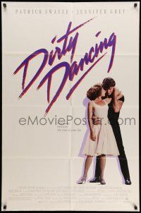 9f202 DIRTY DANCING 1sh '87 classic image of Patrick Swayze & Jennifer Grey in sexy embrace!