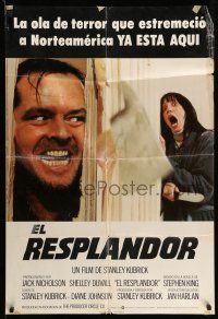 9f787 SHINING export Spanish English 1sh '80 King & Stanley Kubrick horror masterpiece, Nicholson!