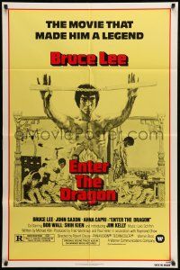 9f237 ENTER THE DRAGON 1sh R79 Bruce Lee kung fu classic, the movie that made him a legend!