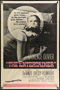 9f238 ENTERTAINER 1sh '60 as Laurence Olivier's spotlight grew dimmer, his women were younger!